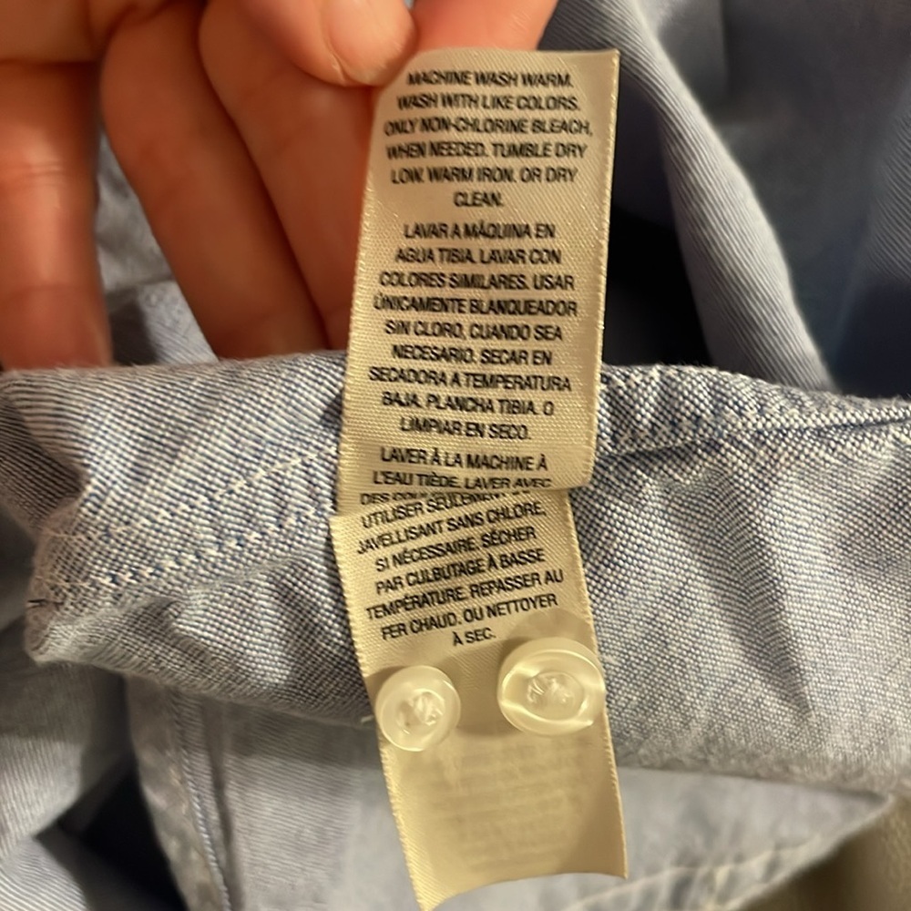 Goodthreads Large Button Down Light Blue Soft Den… - image 6